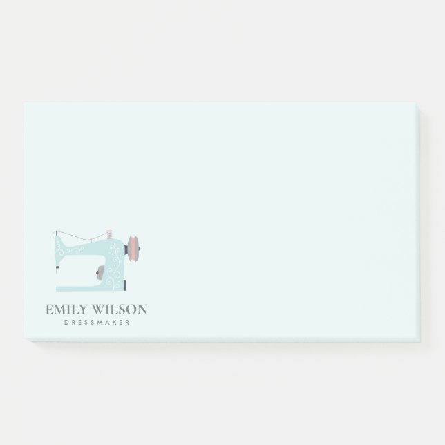 POST-IT® PASTEL BLUSH AQUA BLEU ROSE SEWING MACHINE TAILEUR (Devant)