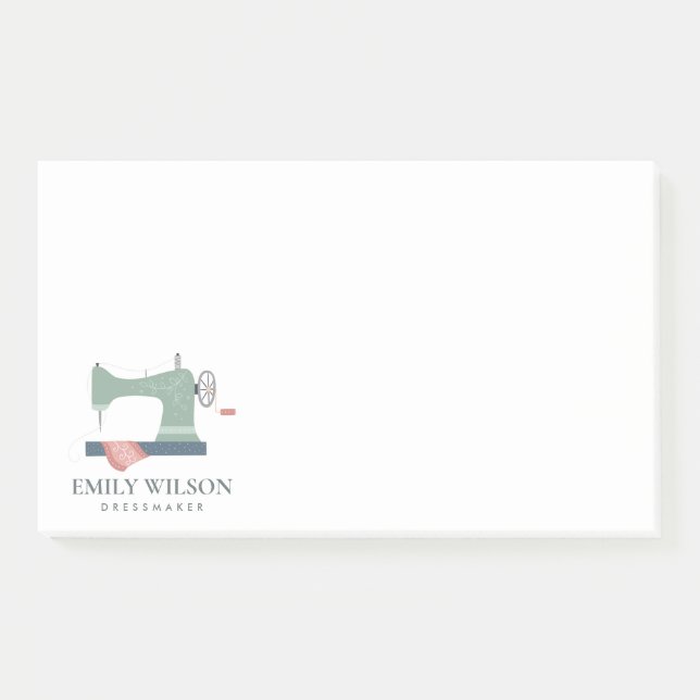 POST-IT® PASTEL BLUSH AQUA VERT ROSE SEWING MACHINE TAILEUR (Devant)