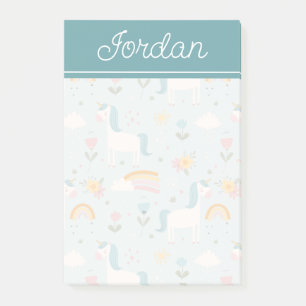 Post-it® Pastel mignon Rainbow Unicorn Motif