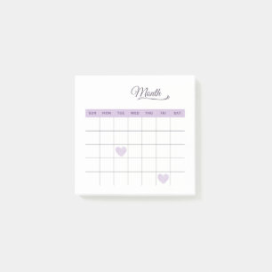 Post-it® Pastel Purple Minimaliste Romantique Plan mensuel