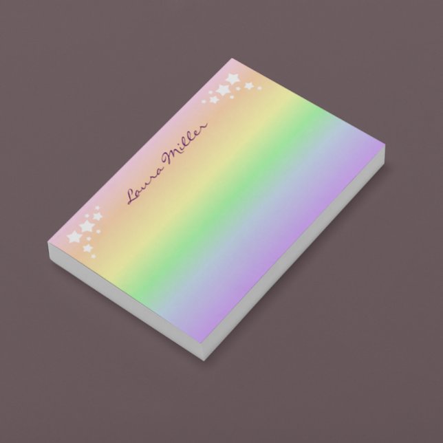 Post-it® Pastel Rainbow et Stars Personnalisé (Créateur téléchargé)