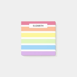 Post-it® Pastel Rainbow Stripes Nom   Personnaliser