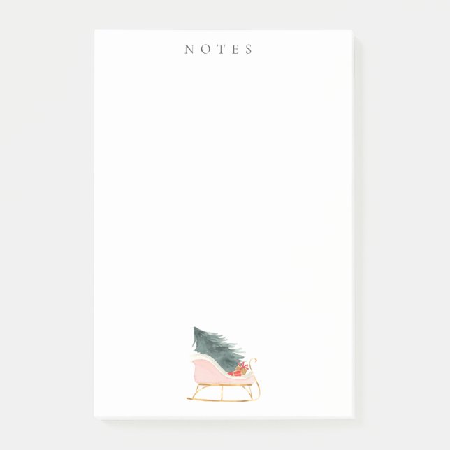 Post-it® Pastel Rose Noël Sleigh Holiday (Devant)