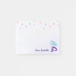 Post-it® Pastel Turquoise & Purple Mermaid Princesse