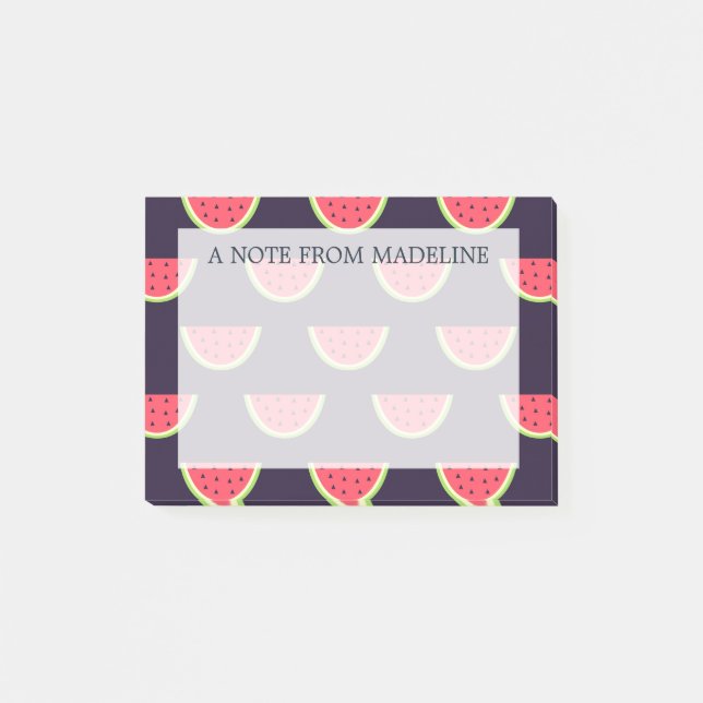 Post-it® Pastèque au néon sur le motif pourpre (Devant)