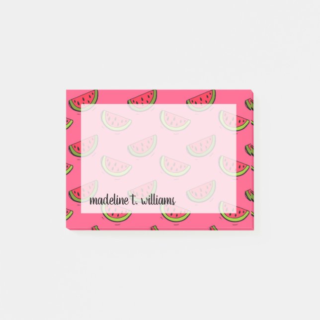 Post-it® Pastèque d'été sur le motif rose (Devant)