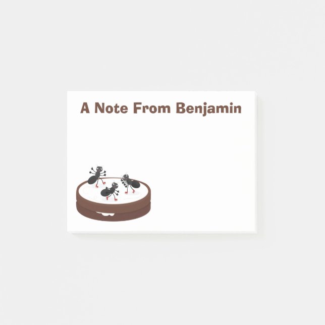 Post-it® Patinage sur glace de fourmis joyeuses sur dessin  (Devant)