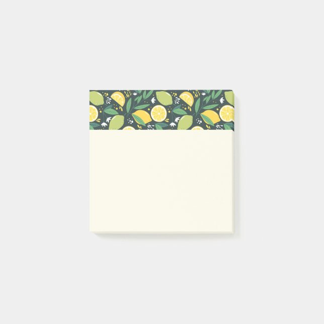 Post-it® Patters de Yellow Lemon and Green Lime Fruit Food (Devant)