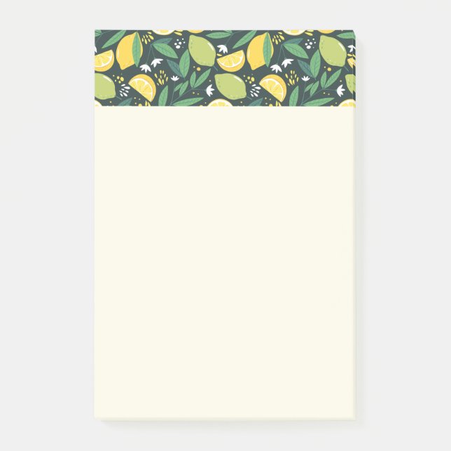 Post-it® Patters de Yellow Lemon and Green Lime Fruit Food (Devant)