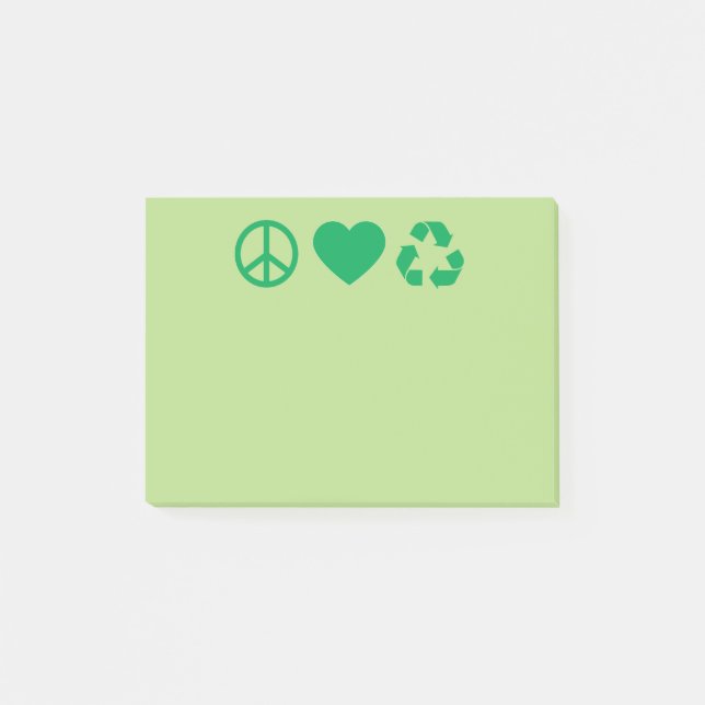 Post-it® Peace Love Recycle (Devant)