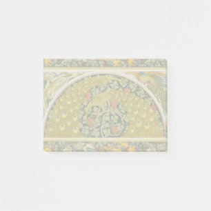Post-it® Peacock Art Nouveau Style rond design complexe