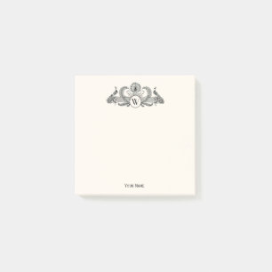 Post-it® Peacocks vintages Monogram Ivory BG