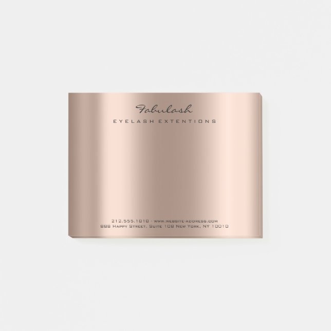 Post-it® Pearly Rose Gold Nom Web Numéro de téléphone rose (Devant)