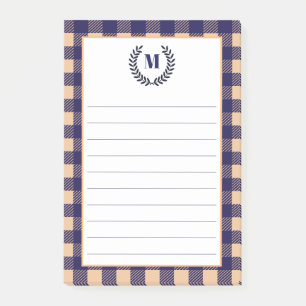 Post-it® Pêche rustique et plan de marine   Monogramme