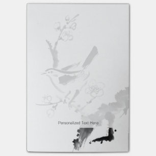 Post-it® Peinture chinoise, fleur de prune et oiseau