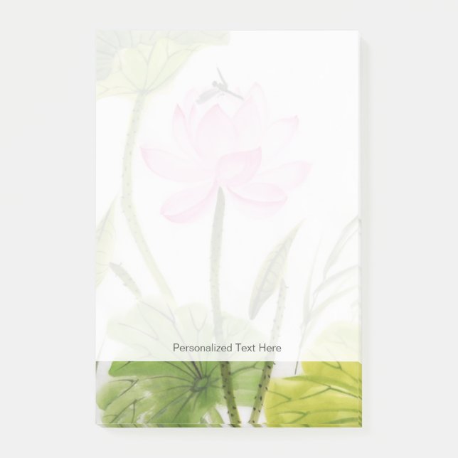 Post-it® Peinture d'aquarelle de la fleur de Lotus 2 (Devant)