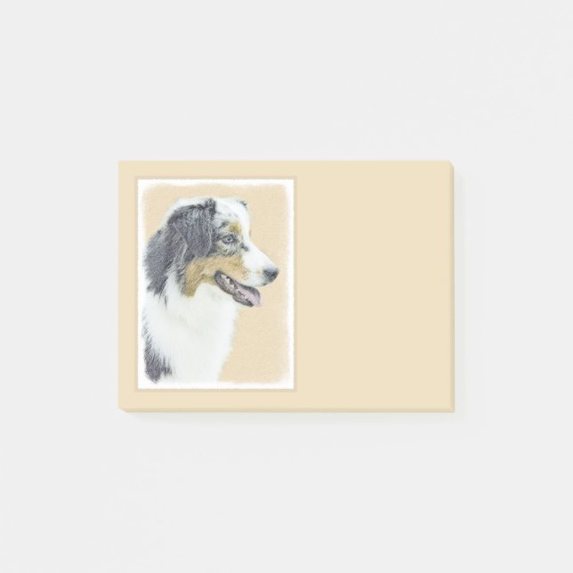 Post-it® Peinture de berger australien - Art original de ch (Devant)
