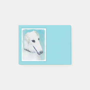 Post-it® Peinture de Borzoi (Blanc) - Joli Chien d'origine