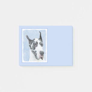 Post-it® Peinture de Great Dane (Arlequin) - Art original d
