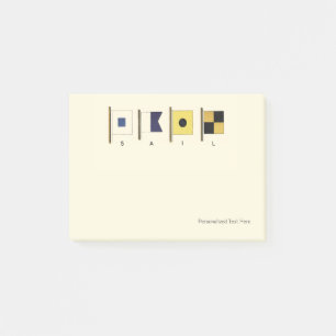 Post-it® Peinture de quatre drapeaux avec voile écrite sous