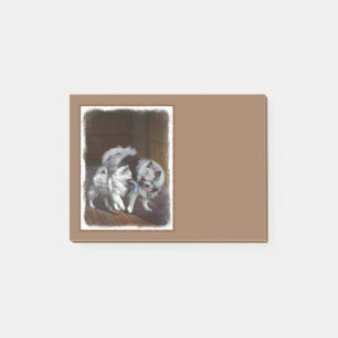 Post-it® Peinture Keeshond Playtime - Jolie art original ch
