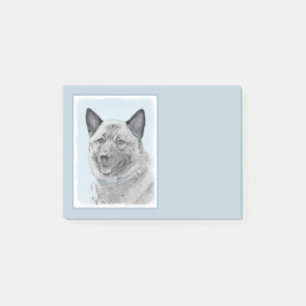 Post-it® Peinture norvégienne Elkhound - Art original Chien