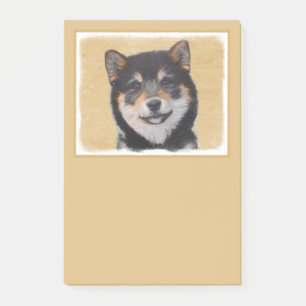 Post-it® Peinture Shiba Inu (Noir et Tan) - Art Chien