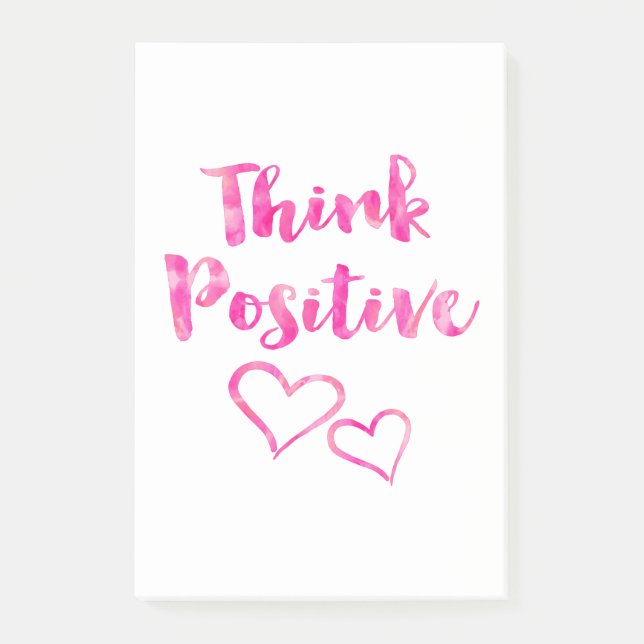 Post-it® Pensez la citation positive d'aquarelle (Devant)