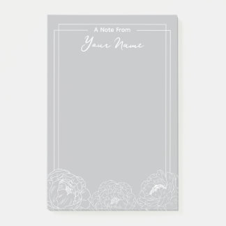 Post-it® Peonées personnalisées blanches avec bordure