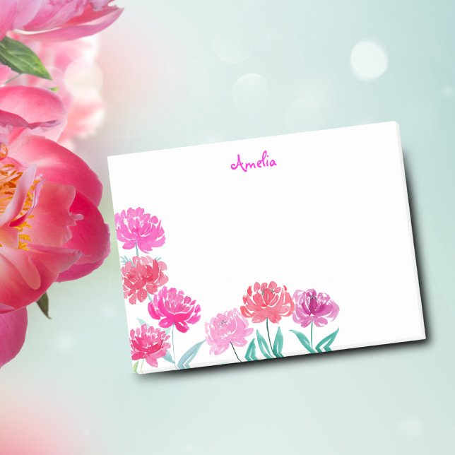 Post-it® Peonies aquarelles personnalisées (Personalize your reminders with vibrant Watercolor Peonies Post-it Notes.)
