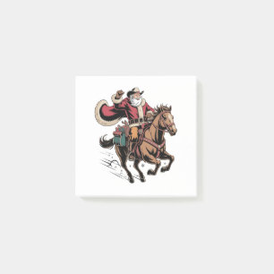 Post-it® Père Noël cow-boy à cheval Noël