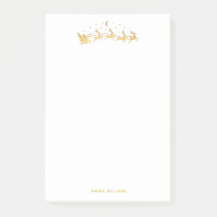 Post-it® Père Noël d'or volant en traîneau avec rennes