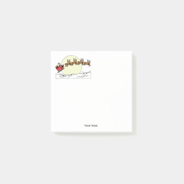 Post-it® Père Noël Reindeer Sur La Neige Couverte Ville Lt  (Devant)