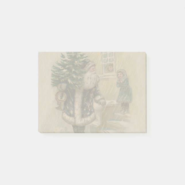 Post-it® Père Noël Vintage Neige Arbre de Noël (Devant)