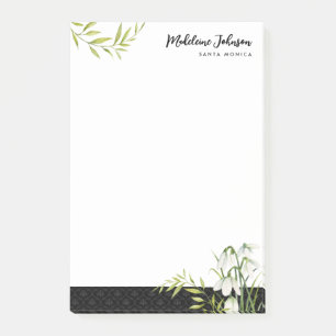Post-it® Perles Élégantes Galanthus Laurier Noir Damassé