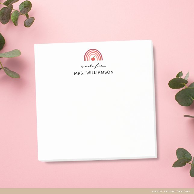 Post-it® Personalized Cute A Note From Teacher Name (Post-it notes are shown in 3 x 3 inches. Personalize with the teacher's name.)