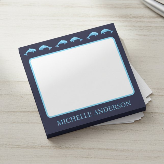 Post-it® Personalized Dolphins Notes with Name (Custom name post-it notes for dolphin lovers.)
