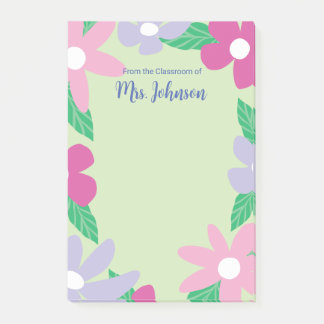 Post-it® Personalized Floral Teacher