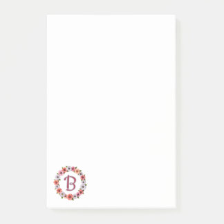 Post-it® Personalized Floral Wreath Custom Name Botanical 