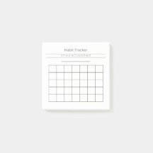 Personnalisable Habit Tracker Post It Notes 3" x 3