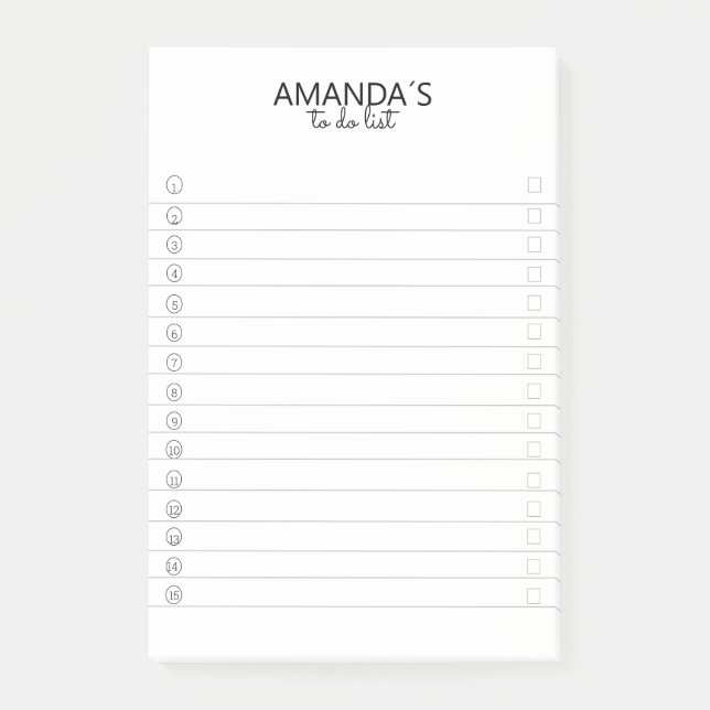 Post-it® Personnalisable Moderne Simpel Blanc (Devant)