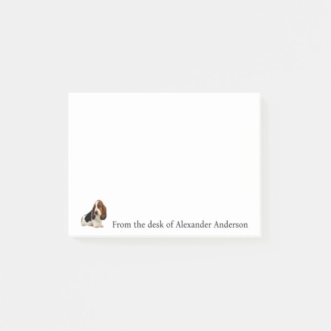 Post-it® Personnalisation réaliste de Basset Hound (Devant)