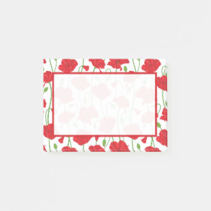 Post-it® Personnalisé Élégant Botanique Coquelicot Rouge Fl