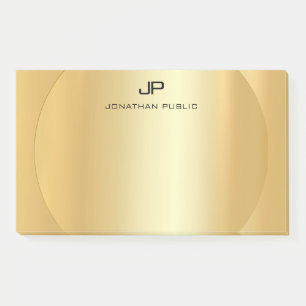 Post-it® Personnalisé Faux Gold Élégant Monogramme moderne