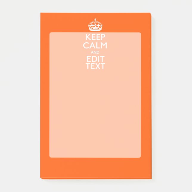 Post-it® Personnalisé MAINTENEZ CALME ET éditez l'orange (Devant)