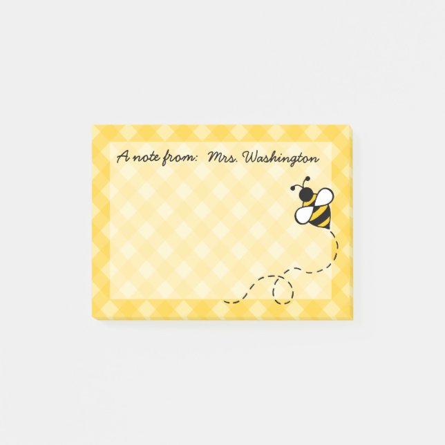 Post-it® Personnalisé Miel Abeille Notes (Devant)