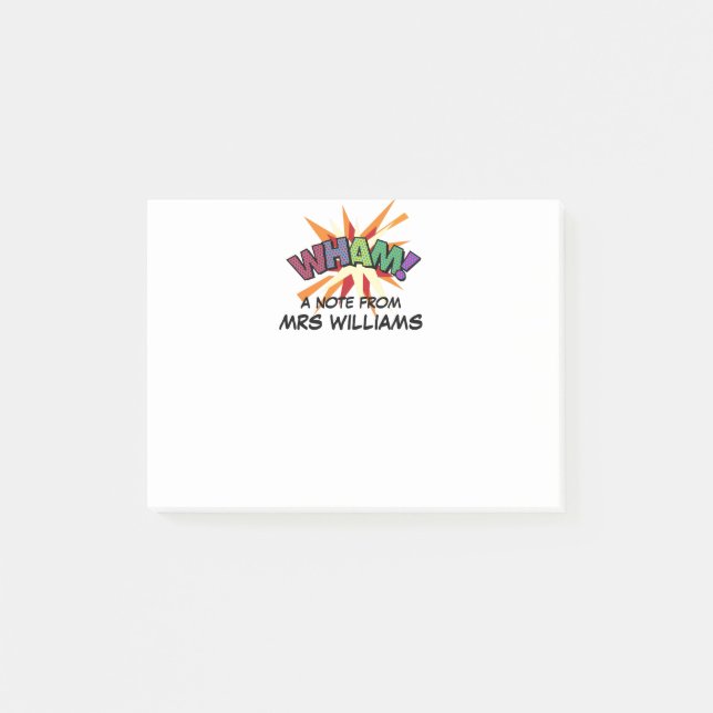 Post-it® Personnalisé Moderne Simple Comic Book WHAM (Devant)