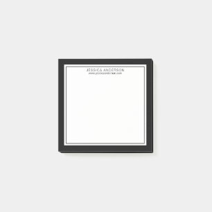 Post-it® Personnalisé noir et blanc moderne et minimaliste