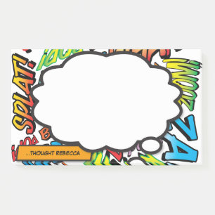 Post-it® Personnalisé Nom Think Bubble Fun Comic Book