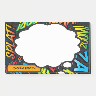 Post-it® Personnalisé Nom Think Bubble Fun Comic Book